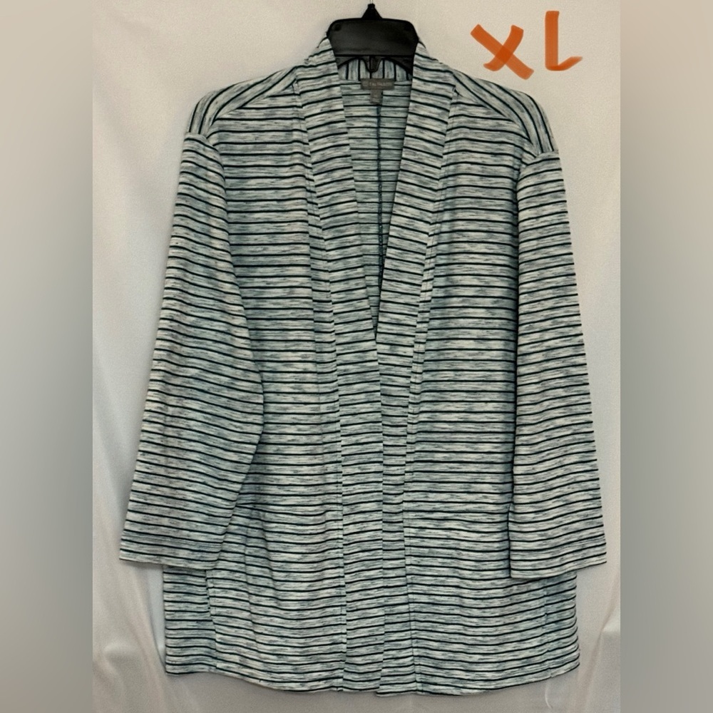 Talbots Blue and White Striped Cardigan